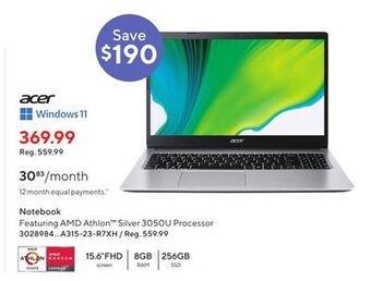 Staples Acer notebook offer
