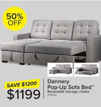 Leon's Dannery pop-up sofa bed - light grey offer