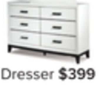 Leon's Frost 6 drawer dresser - white, black offer