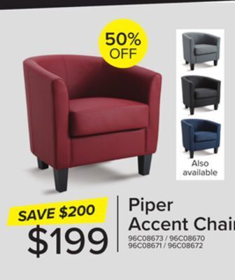 Leon's Piper accent chair - red offer