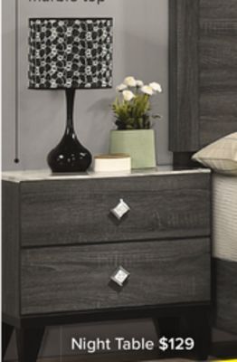 Leon's Amber night table - grey, black offer