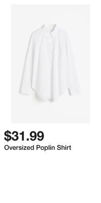 H&M Oversized poplin shirt offer