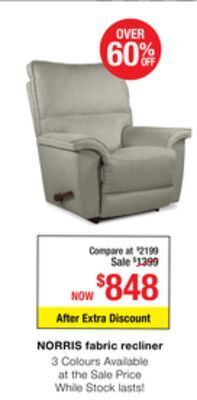 La Z Boy Norris fabric recliner offer