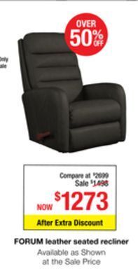 La Z Boy Forum leather seated recliner offer