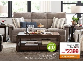 La Z Boy Jay fabric reclining sofa offer