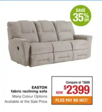 La Z Boy Easton fabric reclining sofa offer