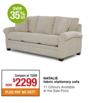 La Z Boy Natalie fabric stationary sofa offer