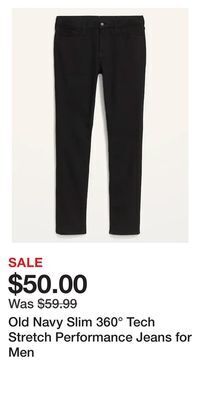 Old Navy Old navy slim 360° tech stretch performance jeans for men offer
