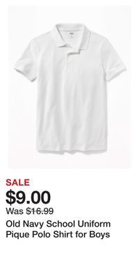 Old Navy Old navy school uniform pique polo shirt for boys offer