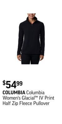 Sport Chek Columbia women's glacial™ iv print half zip fleece pullover offer