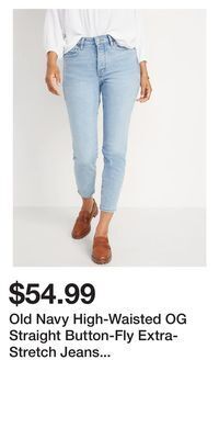 Old Navy Old navy high-waisted og straight button-fly extra-stretch jeans for women offer