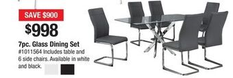 Bad Boy Superstore 7pc. glass dining set offer