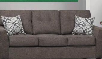 Bad Boy Superstore Fabric sofa with accent pillows offer