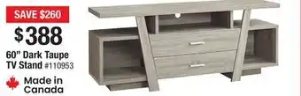 Bad Boy Superstore 60 dark taupe dark taupe tv stand offer