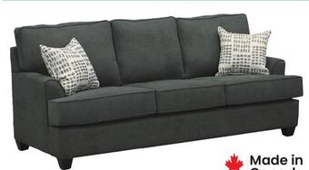 Bad Boy Superstore Fabric sofa with accent pillows offer