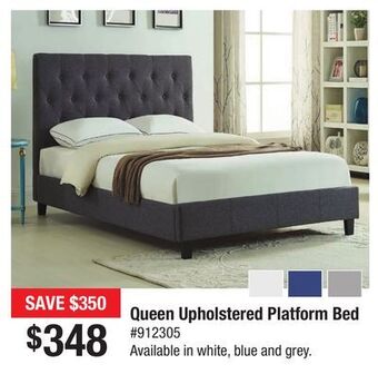 Bad Boy Superstore Queen upholstered platform bed offer