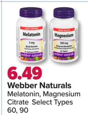 PharmaChoice Webber naturals melatonin, magnesium citrate offer