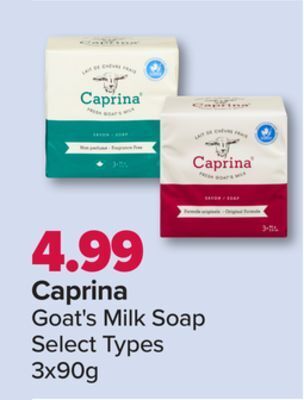 PharmaChoice Caprina goat's milk soap offer