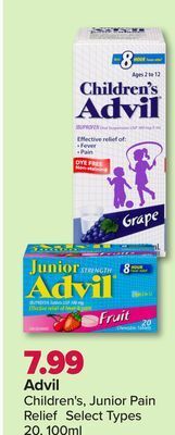 PharmaChoice Advil children's, junior pain relief offer