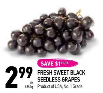 Coppa's Fresh Market Fresh sweet black seedless grapes offer