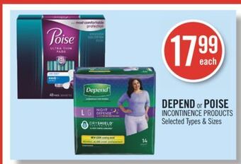 Shoppers Drug Mart Depend or poise incontinence products offer