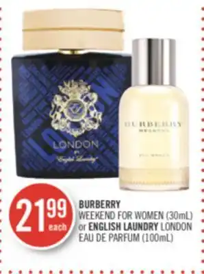 Shoppers Drug Mart Burberry weekend for women (30ml) or english laundry london eau de parfum (100ml) offer