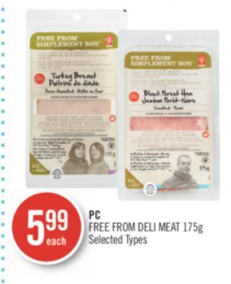 Shoppers Drug Mart Pc free from deli meat offer