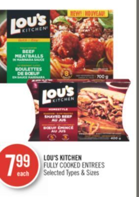 Shoppers Drug Mart Lou's kitchen fully cooked entrees offer