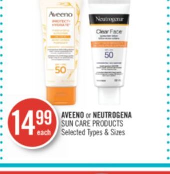 Shoppers Drug Mart Aveeno or neutrogena sun care products offer