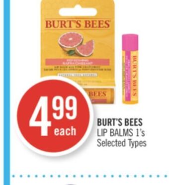 Shoppers Drug Mart Burt's bees lip balms offer