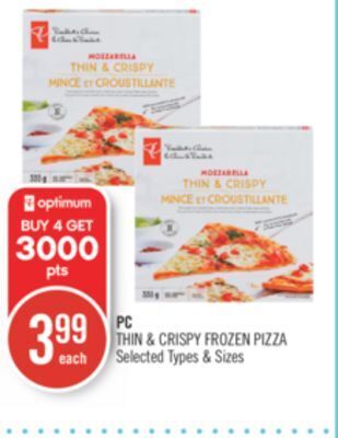 Shoppers Drug Mart Pc thin & crispy frozen pizza offer