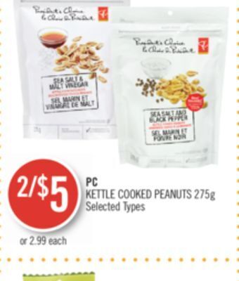 Shoppers Drug Mart Pc kettle cooked peanuts offer