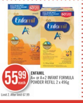 Shoppers Drug Mart Enfamil a+ or a+2 infant formula powder refill offer