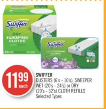 Shoppers Drug Mart Swiffer dusters (6's - 10's), sweeper wet (20's - 24's) or dry (20's - 32's) cloth refills offer