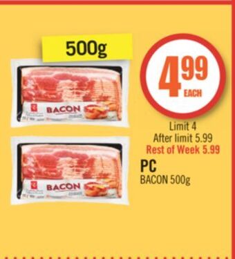Shoppers Drug Mart Pc bacon offer