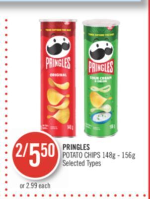 Shoppers Drug Mart Pringles potato chips offer