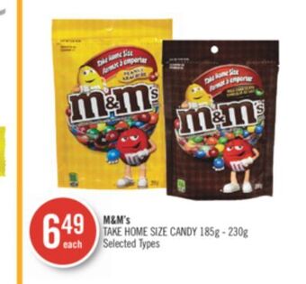 Shoppers Drug Mart M&m's take home size candy offer