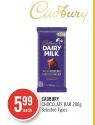 Shoppers Drug Mart Cadbury chocolate bar offer