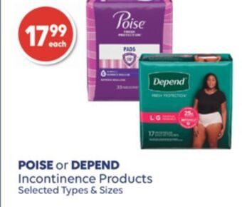 Shoppers Drug Mart Poise or depend incontinence products offer