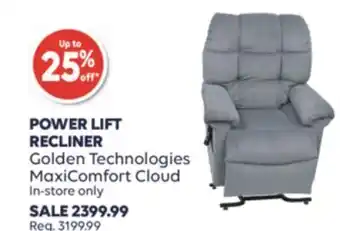 Shoppers Drug Mart Power lift recliner golden technologies maxicomfort cloud offer