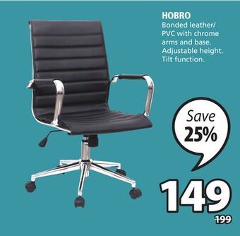 JYSK Hobro bonded leather/ pvc with chrome arms and base offer