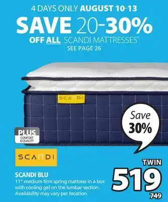 JYSK Scandi blu 11 medium firm spring mattress offer