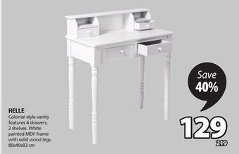 JYSK Helle colonial style vanity offer