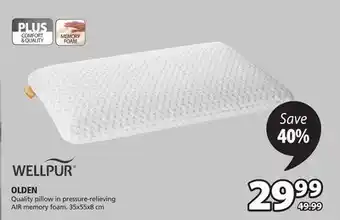 JYSK Olden quality pillow in pressure-relieving air memory offer