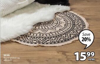 JYSK Ulva round printed rug offer