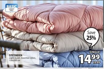 JYSK Stetinden light duvet offer