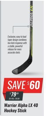 Hockey Life Warrior alpha lx 40 hockey stick offer