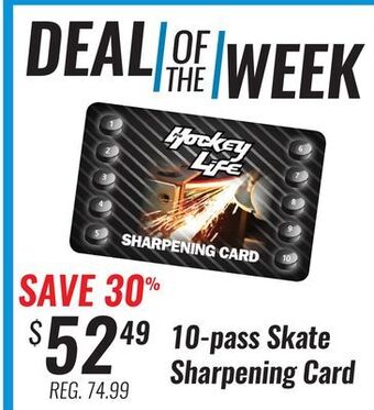 Hockey Life 10-pass skate sharpening card offer