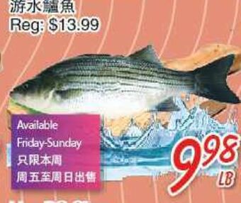 Foody Mart Live striped bass offer