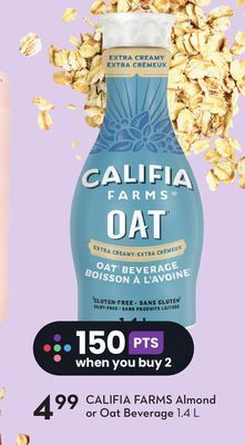 Sobeys Almond or oat beverage offer